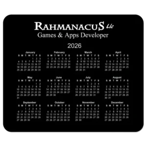 Rahmanacus Horizontal Calendar Mouse Pad